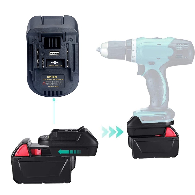 Bộ Chuyển Đổi Pin Milwaukee Cho Dewalt Sang Makita Bl1830 Bl1850 DM18M