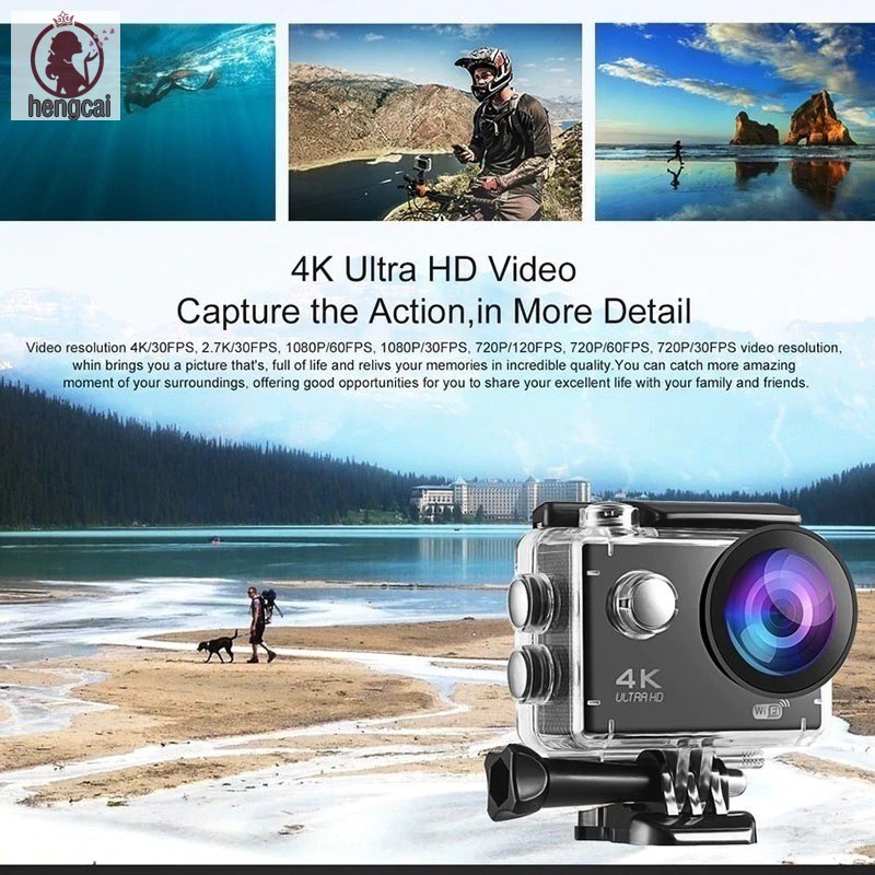 Camera Hành Trình Thể Thao Acam 30m Full Hd 1080p Màn Hình 2inch Góc Rộng 140 Độ 900mah