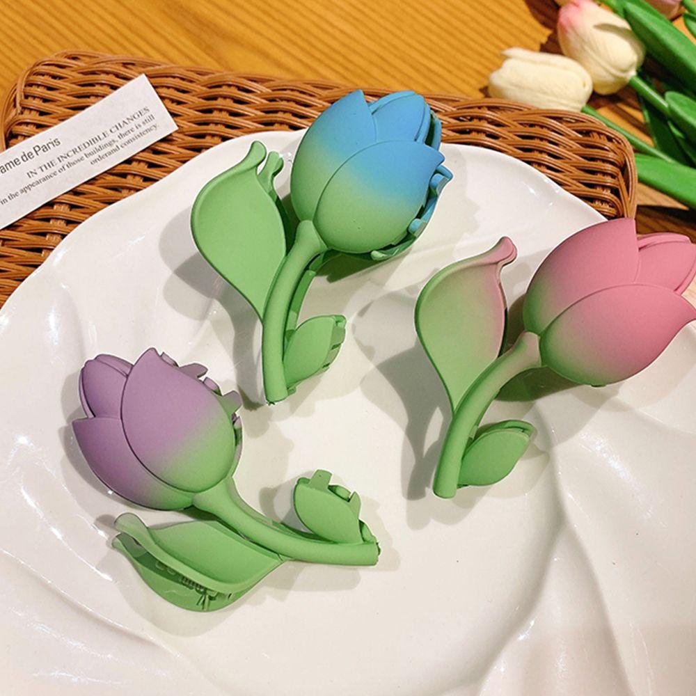 Kẹp Tóc Hoa Tulip / Cá Mập Hình Học Dễ Thương Sáng Tạo Cho Nữ