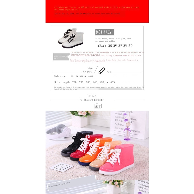 Giày Bốt Cao Su Trong Suốt Chống Trượt Không Thấm Nước Thời Trang