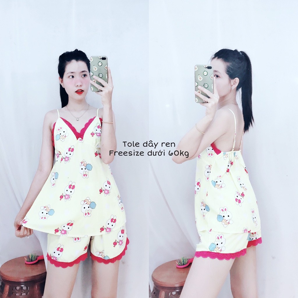 Đồ bộ dây mặc nhà toel lanh rộng dành cho nam nữ Freesize | BigBuy360 - bigbuy360.vn