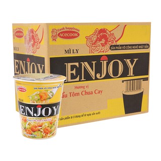 Thùng 12 ly mì Enjoy vị lẩu tôm chua cay