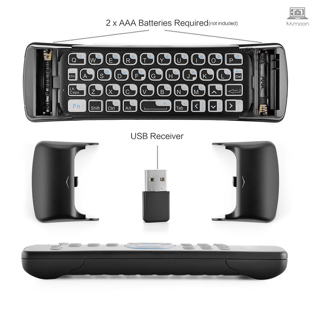 MINIX NEO W2 2.4 GHz MINI Wireless Keyboard Windows 2-in-1 Remote Control for Windows 10 MINI PC Home Theater Computer Black