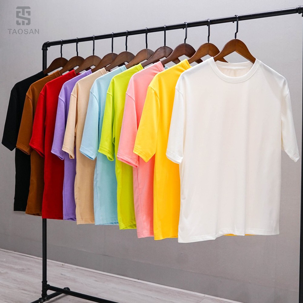 Áo Thun Trơn nam/nữ Tay Lỡ form rộng Taosan, kiểu unisex basic tee, áo phông chất cotton | BigBuy360 - bigbuy360.vn