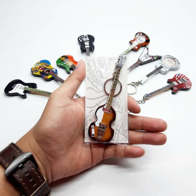 Móc Khóa Da Hình Cây Đàn Guitar