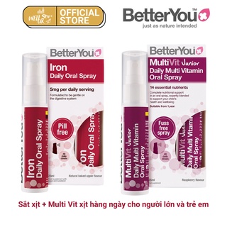 UK- Lọ bổ sung Multivitamin, Sắt dạng xịt Better You Daily Oral Spray 25ml cho trẻ em và người lớn