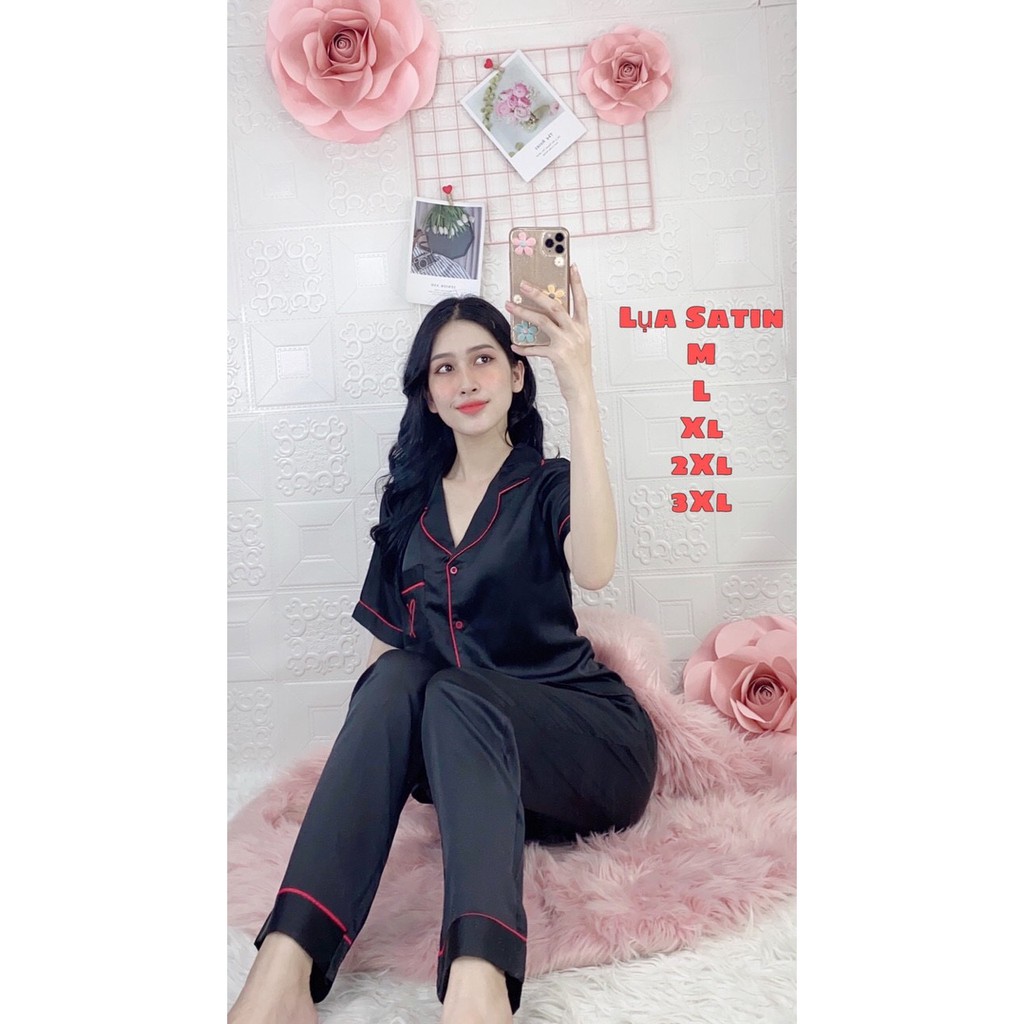 HÀNG CAO CẤP - SET ĐỒ BỘ LỤA SATIN DÀI TAY NGẮN | BigBuy360 - bigbuy360.vn