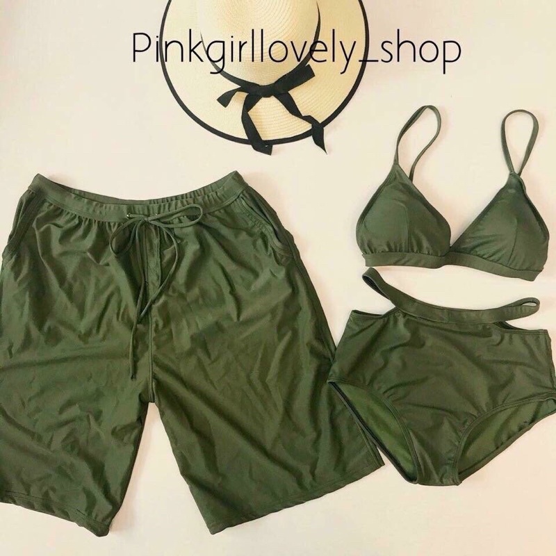 [ HÀNG CAO CẤP+ ẢNH THẬT] Quần bơi cặp nam nữ ( kèm áo)