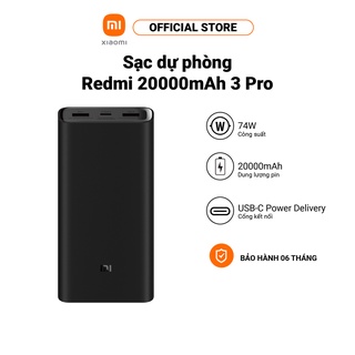 Pin sạc dự phòng Xiaomi 20000mah 3 Pro/Đen (Black)