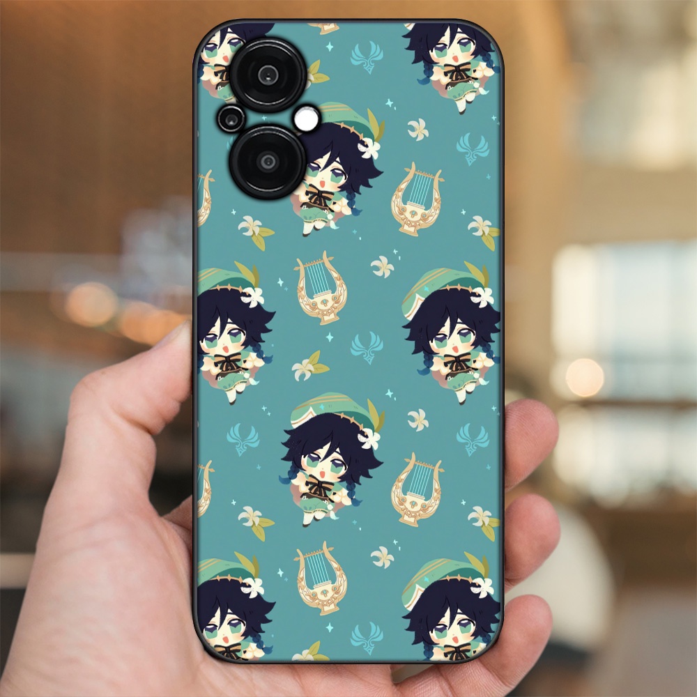 Ốp lưng Oppo Reno 8Z 5G viền đen in hình Venti Genshin Impact