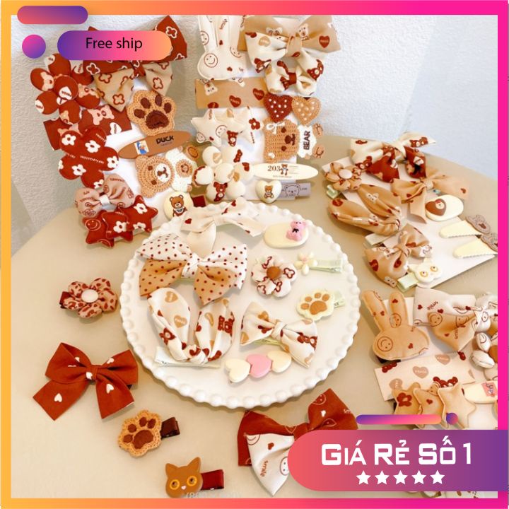 Set Kẹp Tóc Nữ Cute - Set Kẹp Tóc Nữ Hàn Quốc Siêu Dễ Thương Hot Trend - Set Kẹp Tóc Cho Bé Gái Cực Xinh