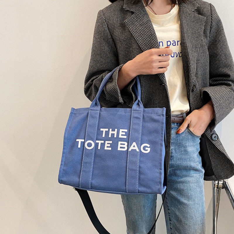 Túi Xách Vải Canvas Cỡ Lớn In Chữ Thời Trang Cho Nữ