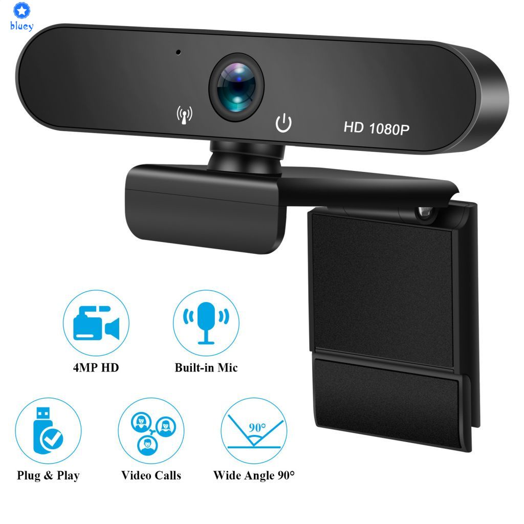 Webcam tích hợp mic chất lượng hình ảnh Full HD 1080p thích hợp cho PC/Mac/Laptop