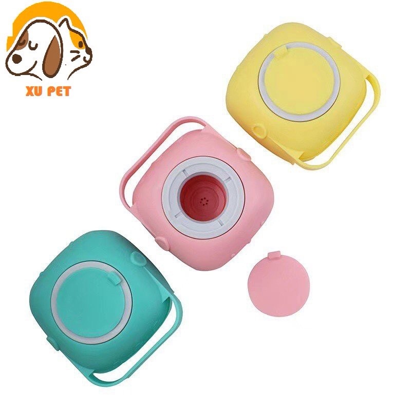 Bông Tắm Silicon Tạo Bọt, Chải Lông Matxa Cho Chó Mèo Khi Tắm Có Chỗ Đựng Sữa Tắm Và Dây Treo