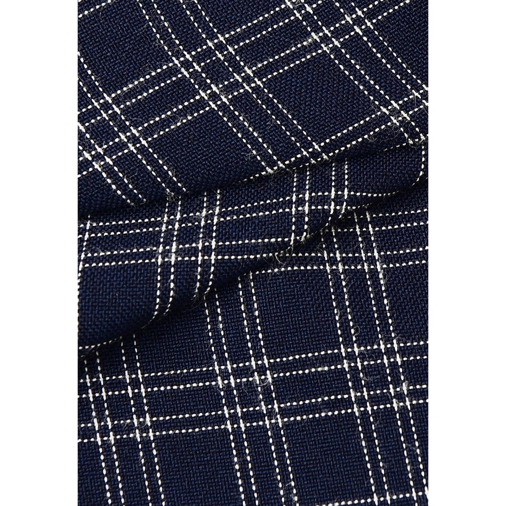 Áo gile cổ tròn, xẻ sườn, cài dây đai VIENNE TRAN V65G18T033 (Xanh Dương/ Xanh sọc) | BigBuy360 - bigbuy360.vn