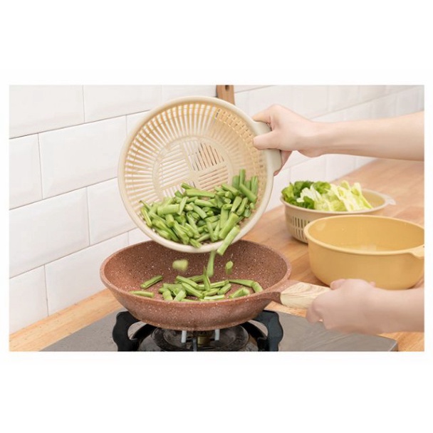 Rổ kèm thau rửa rau củ quả 2 lớp tiện dụng SIGO