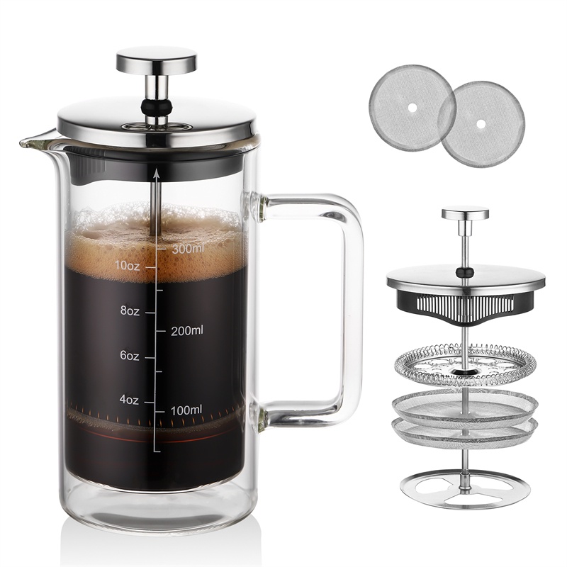 Ấm Trà Bằng Thủy Tinh Dạng Nén Dung Tích 350ml 600ml