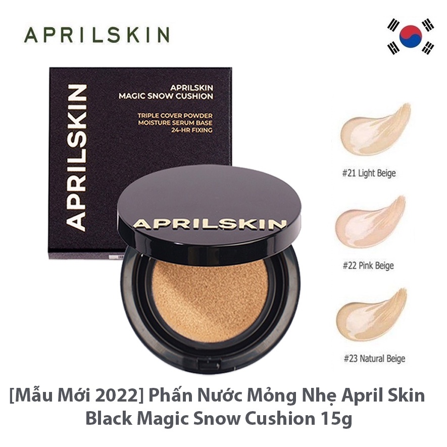 [2 Lõi] Phấn Nước April Skin Magic Snow Cushion 3.0 Triple Cover Powder 15gx2 - 2 Lõi