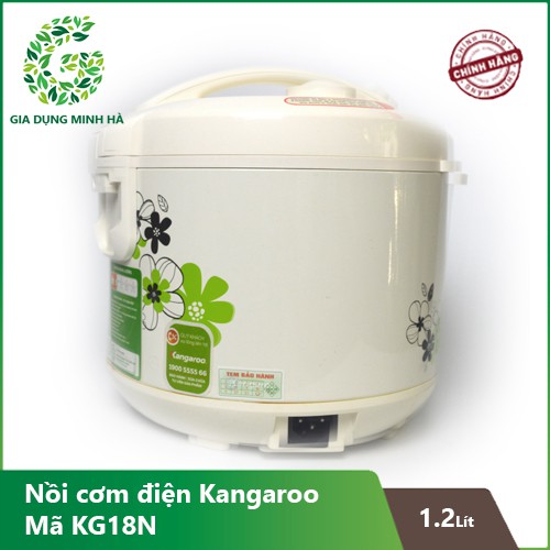 XẢ KHO THANH LY Nồi cơm điện Kangaroo 1.2 lít KG18N( Hàng trưng bày nguyên hộp bảo hành 12 tháng)