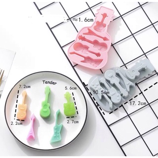 Khuôn silicon cây đàn, nốt nhạc ( làm rau câu-socola- kẹo chip chip)
