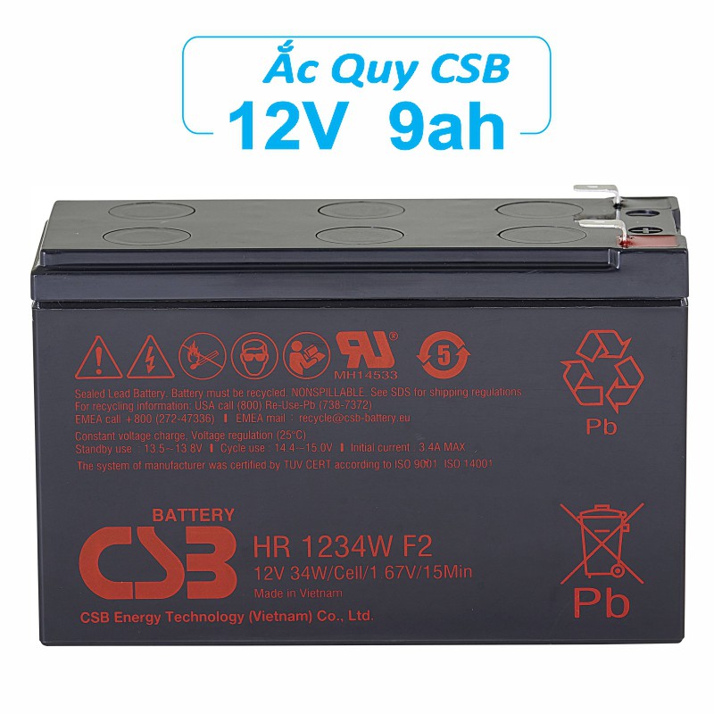 Ắc quy 12V _ 9ah bình tích điện cho xe, bình xịt, ups...