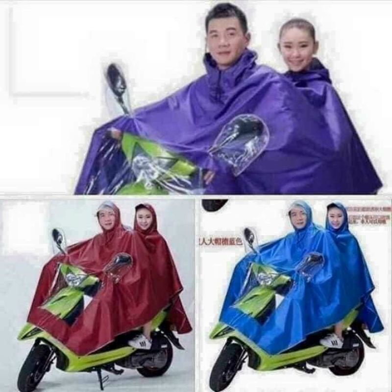 Áo Mưa Phản Quang Có Kính Che Mặt 1 Đầu 2 Đầu Chất Liệu Dày Dặn - Chống Thấm Tốt