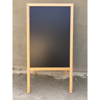 Bảng đen khung gỗ - Bảng nhà hàng chân gấp 60x120 cm (Tặng hộp phấn)