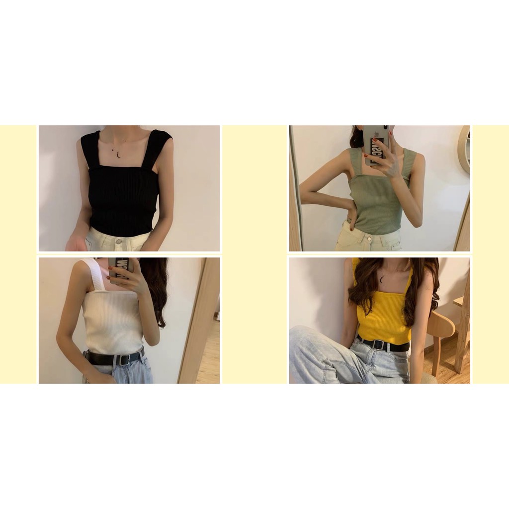 Áo len hai dây sọc ngang nhiều màu - Sunnie Clothings SUN13