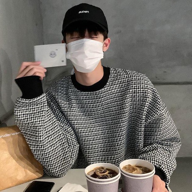 Áo sweater cổ tròn dáng rộng phong cách hàn quốc dành cho nam giới