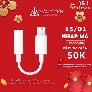 Jack chuyển đổi lightning - 3.5mm chính hãng - bảo hành 12 tháng