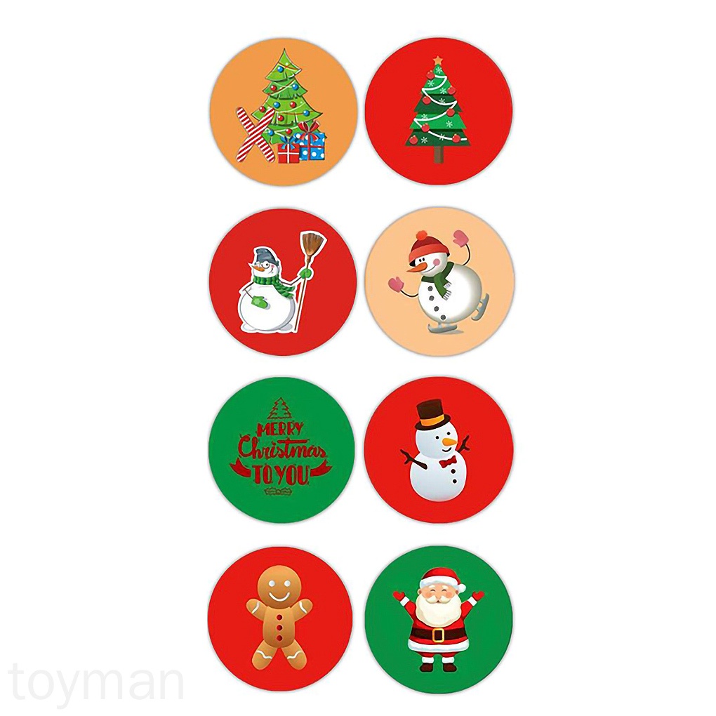Cuộn 500 nhãn dán trang trí họa tiết giáng sinh