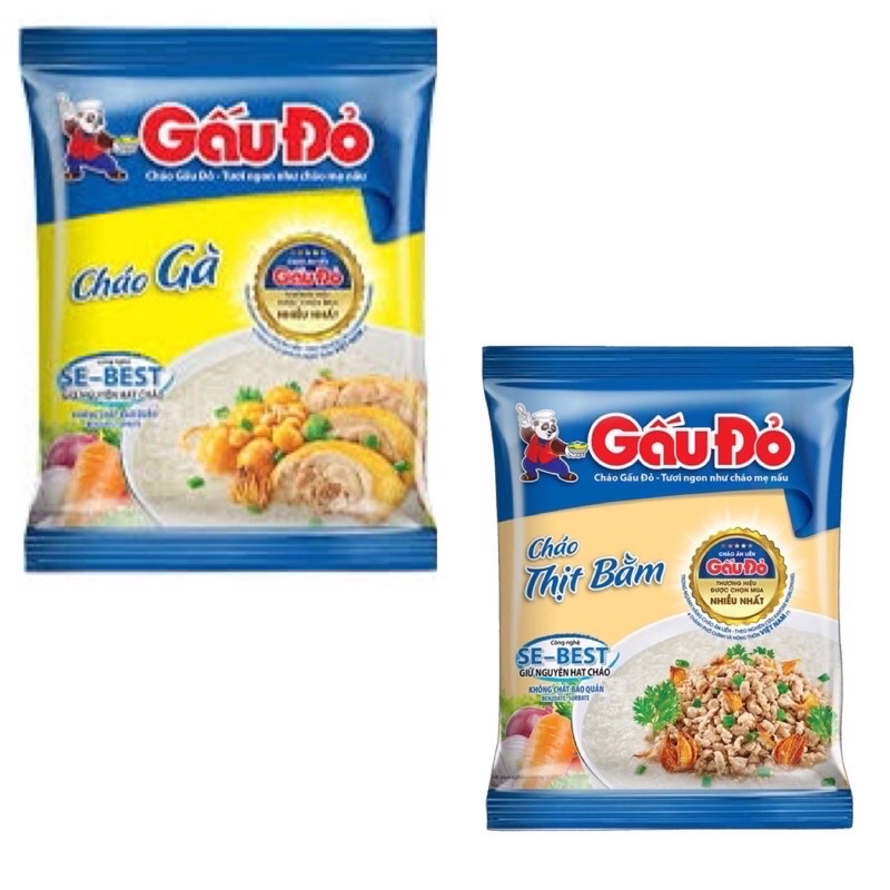 Cháo gấu đỏ vị gà/thịt bằm gói 50g
