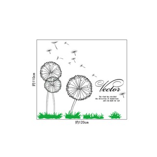 Decal trang trí hoa bồ công anh tròn