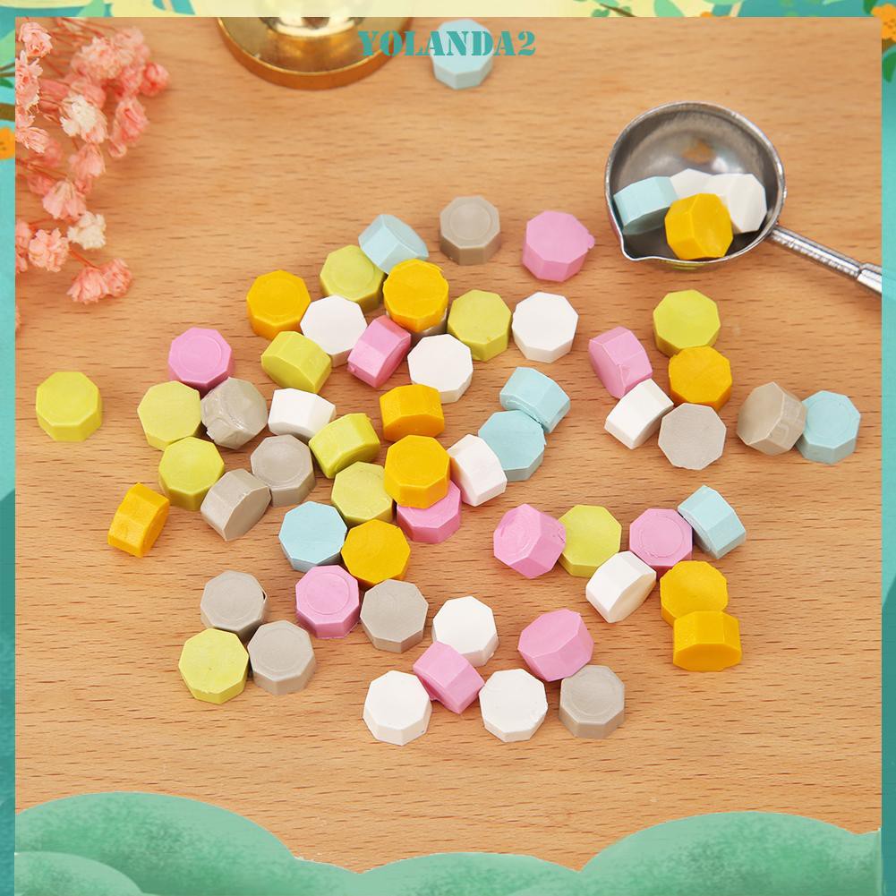 Bộ 100 Viên Sáp Niêm Phong Hình Bát Giác Đóng Gói Bì Thư Phong Cách Cổ Điển Trang Trí Cho Thiệp Cưới