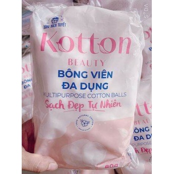 BÔNG VIÊN TIỆN DỤNG COTTON 80G/ GÓI KOTTON BEAUTY - BÔNG GÒN DẠNG VIÊN TIỆN DỤNG GÓI 80g CHÍNH HÃNG BÔNG BẠCH TUYẾT