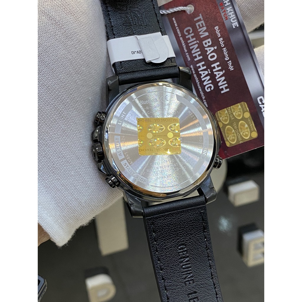 Đồng Hồ Nam Casio Edifice ECB-20CL-1ADF Chính Hãng - Dây da | Casio Edifice ECB-20CL-1A Bluetooth