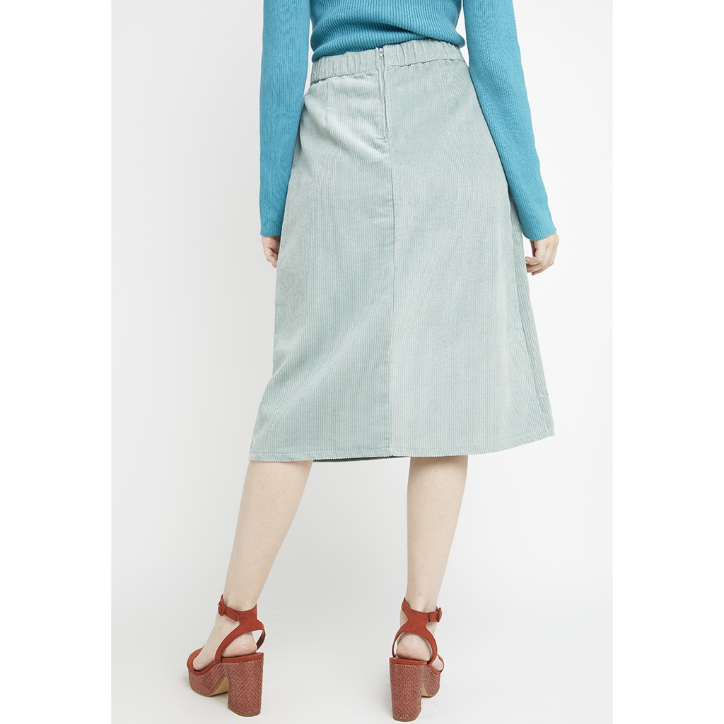 Chân váy nhung xanh rêu - Lovadova 19S10C003 | BigBuy360 - bigbuy360.vn