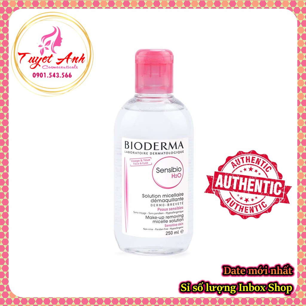 Nước tẩy trang và làm sạch da Micellar Bioderma Sensibio H2O 250ml (Chai)