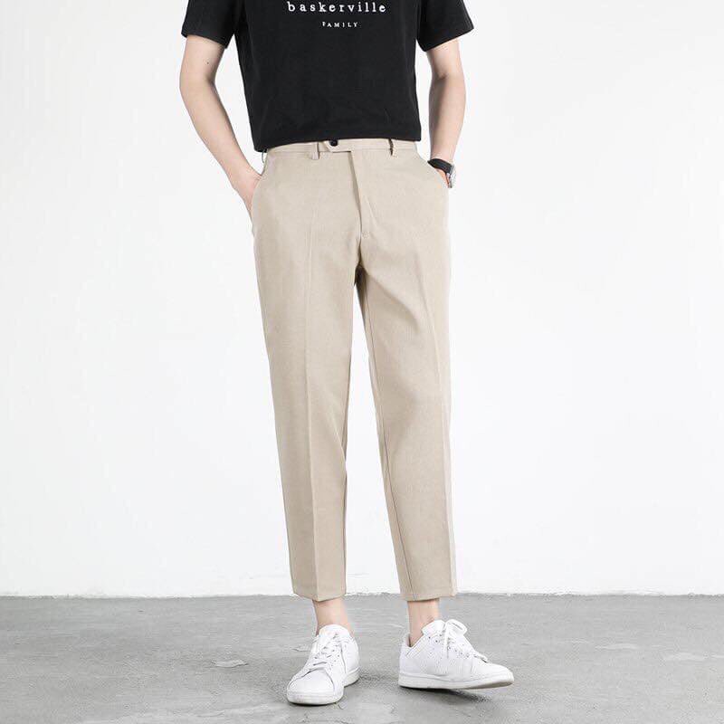 HÀNG MỚI VỀ quần âu nam màu trắng kem phong cách Hàn quốc chất vải tuyết mưa dày dặn mát mịn co giãn 4 chiều BAO LỖI | BigBuy360 - bigbuy360.vn