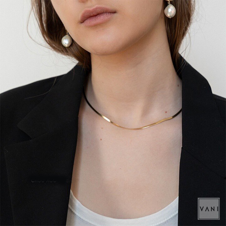 [Mã FAMARAL2 giảm 10K đơn 50K] Choker Dây Dẹp Trơn Đơn Giản, Cá Tính - Vani Store