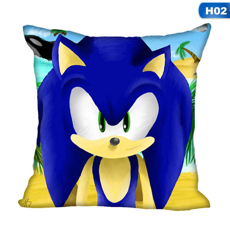 Vỏ Gối Vuông 40x40 X 45x45cm In Hình Nhân Vật Sonic