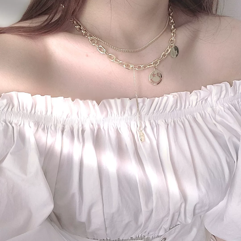 vòng cổ Mặt Hình Mặt Cười Phong Cách Hàn Quốc