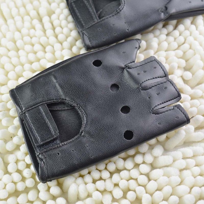 Găng Tay Vải Da Hở Ngón Cho Nam