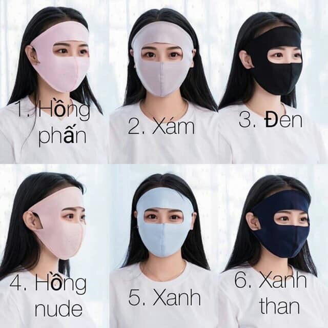Khẩu trang ninja vải cotton thông hơi che kín mặt chống nắng, bụi cho nam và nữ tiện lợi, an toàn