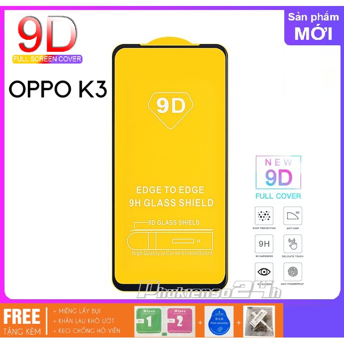 Kính cường lực Oppo K3 / Realme X Full màn hình Full Keo tặng keo chống hở mép