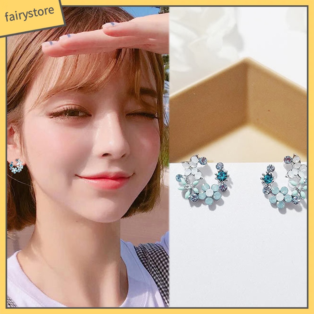 Khuyên Tai Nữ Kiểu Trang Trí Họa Tiết Phong Cách Hàn Quốc