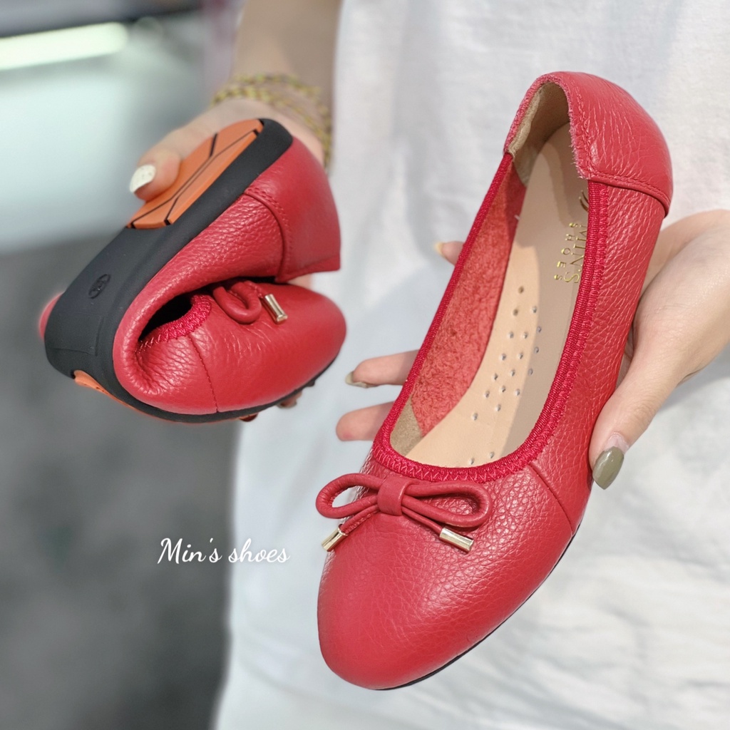 Min's Shoes - Giày Bệt Nơ Da Thật B377