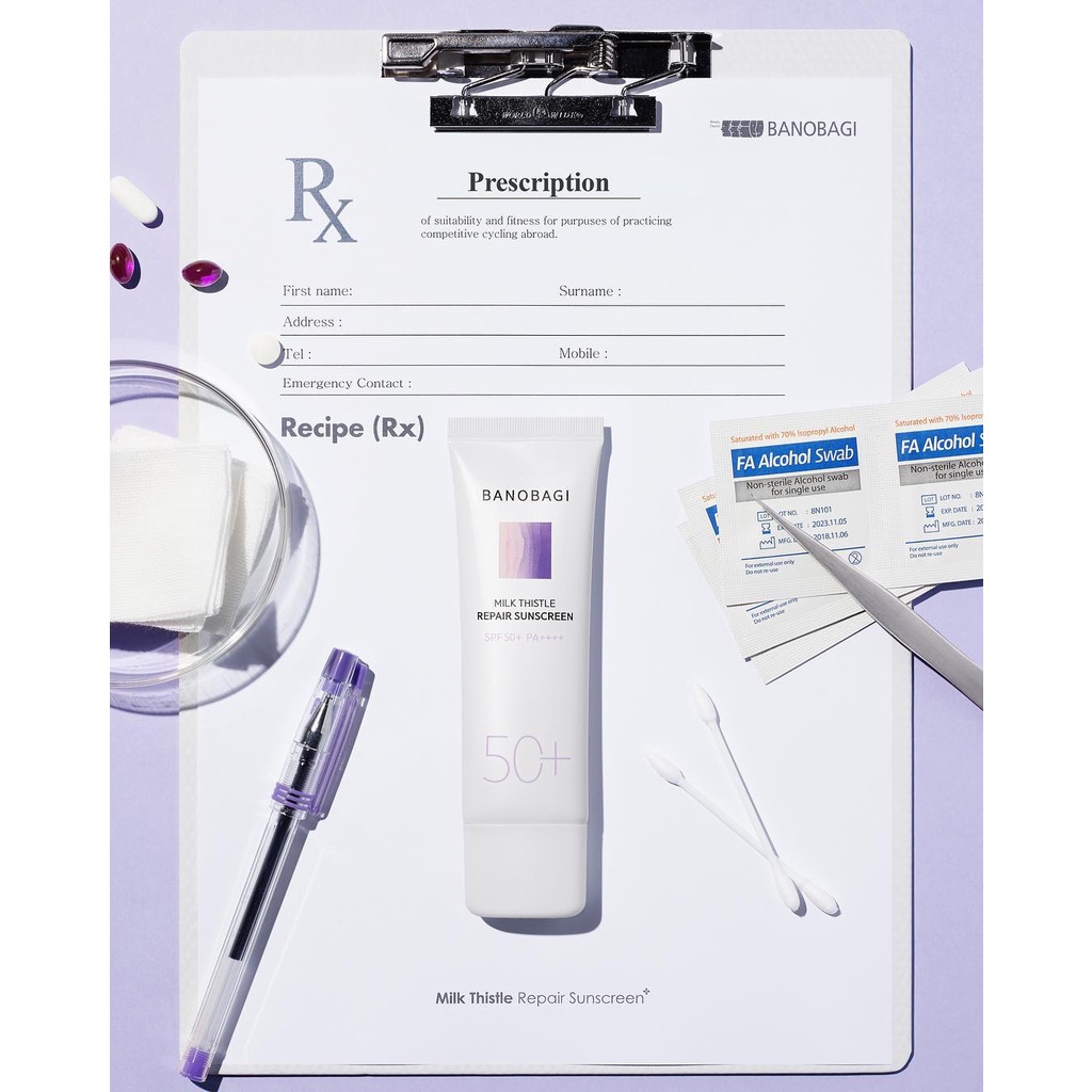 Kem Chống Nắng Cho Da Nhạy Cảm BANOBAGI Milk Thistle Repair Sunscreen 50ml SPF 50+