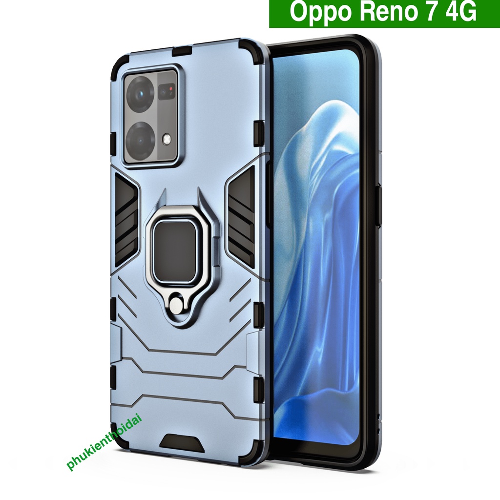 Ốp lưng Oppo Reno 7 4G Iron Man Iring chống sốc chống va đập mạnh giá đỡ mặt lưng xem phim