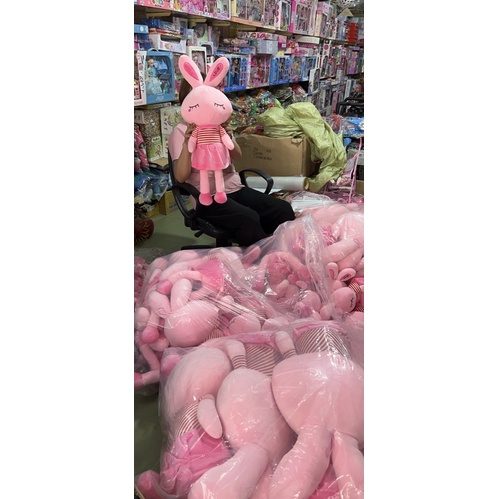 Gấu bông thỏ Hồng, thỏ đầm ngủ siêu đáng yêu